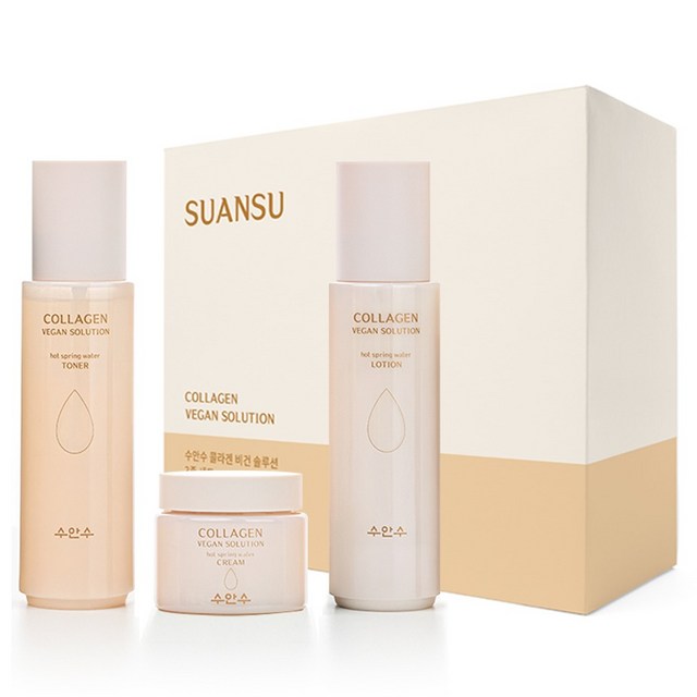 수안수 콜라겐 비건 솔루션 온천수 토너 185ml + 로션 185ml +... 솔직 후기 | 피부 타입별 분석 썸네일
