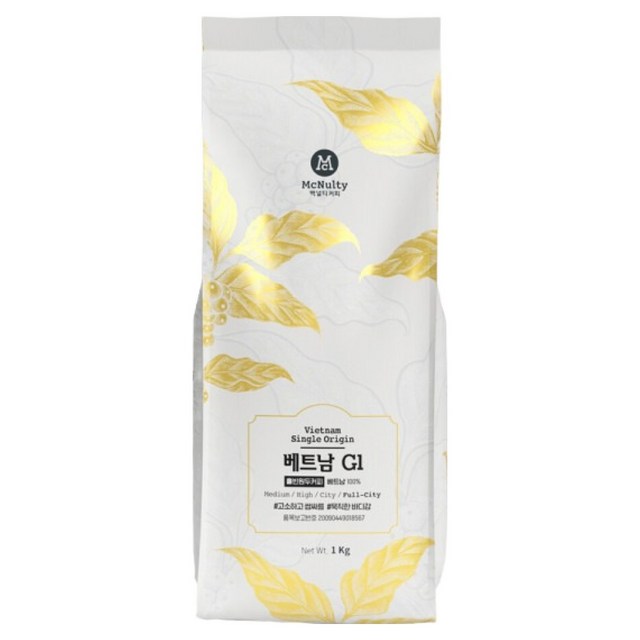 맥널티커피 베트남 G1 싱글오리진 커피 원두, 1kg, 1개