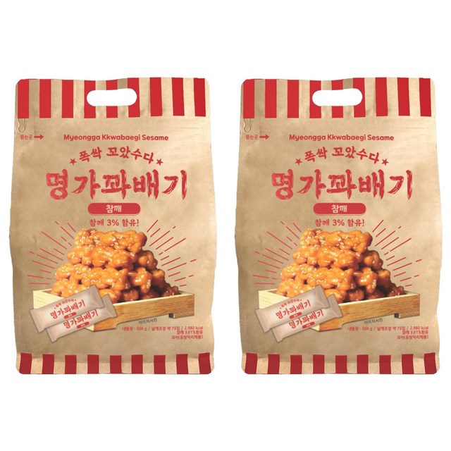 명가꽈배기 참깨, 500g, 2개