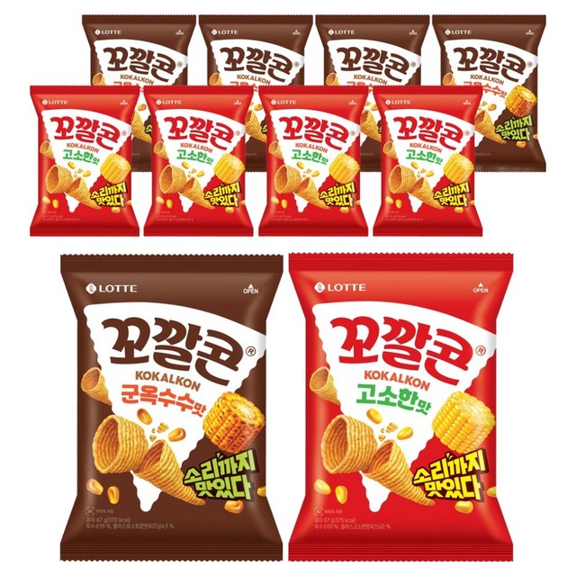 꼬깔콘 고소한맛 67g x 5p + 군옥수수맛 67g x 5p 세트, 670g, 1세트