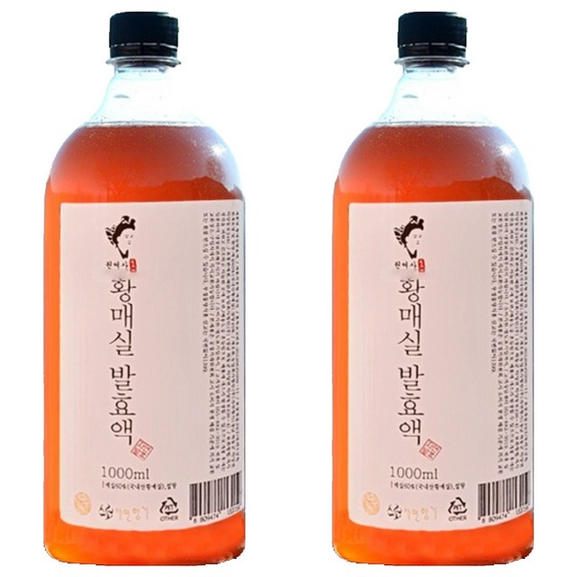 하동권여사 황매실 발효액, 1L, 2개