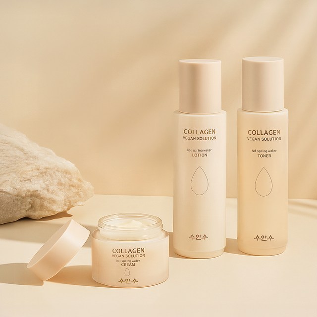 수안수 콜라겐 비건 솔루션 온천수 토너 185ml + 로션 185ml +... 솔직 후기 | 피부 타입별 분석 - 상품 이미지 4
