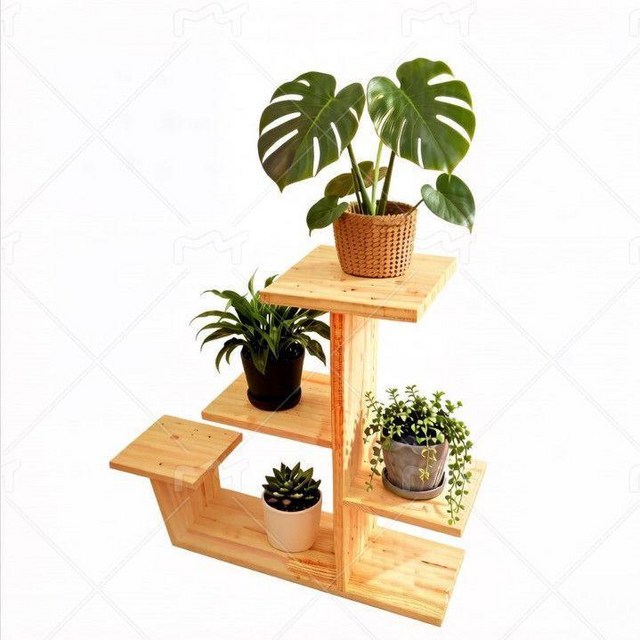 實木陽臺花架客廳落地式多層植物盆栽層架, 時尚中C爆款, 時尚中C爆款