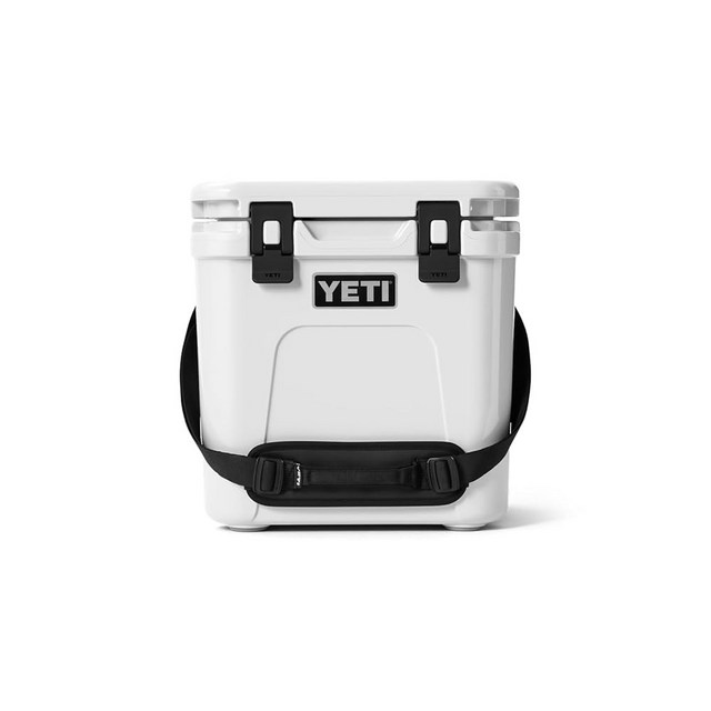 YETI Roadie 24 2.0 하드 쿨러 더블 듀티 숄더 스트랩과 배수 플러그 포함 화이트, 하얀