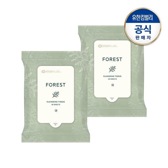 포레스트 클렌징티슈 30매X2개 솔직 후기 | 피부 타입별 분석 - 상품 이미지 1