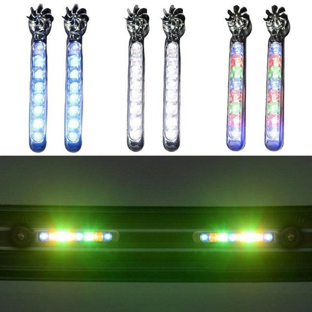 자동차 바람개비 LED 라이트 2P 조명 데코 풍력 포인트 속도감 접착 익스테리어 소품 인테리어 오토바이 스쿠터