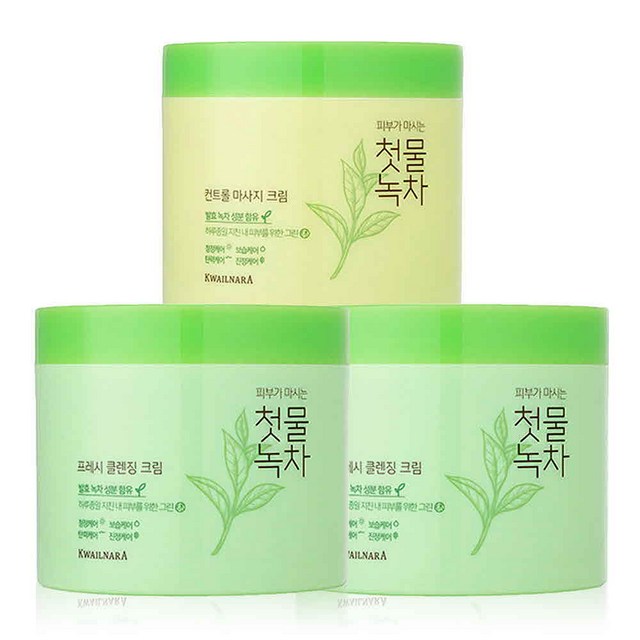 첫물녹차 클렌징크림 300ml 2개+마사지크림 300ml 솔직 후기 | 피부 타입별 분석 썸네일