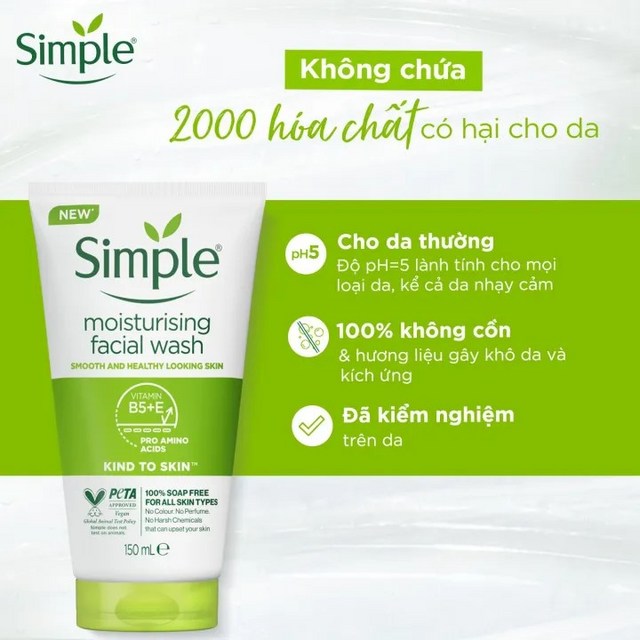 심플 모이스처라이징 페이셜 워시 중성용 Simple 150 ml 솔직 후기 | 피부 타입별 분석 - 상품 이미지 3