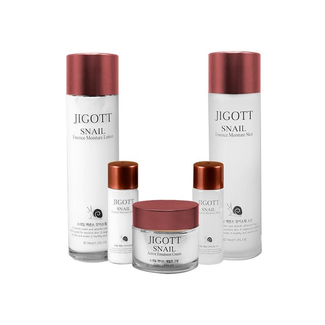 JIGOTT 스네일 모이스처 스킨 150ml + 로션 150ml + 크림... 솔직 후기 | 실사용자 리뷰 분석 - 상품 이미지 1