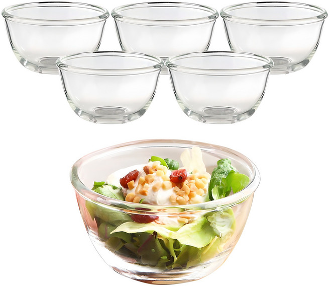 럭키글라스 유리 샐러드볼 소스볼 405ml LG-222005, 6개, 단품