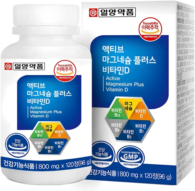 일양약품 액티브 마그네슘 플러스 비타민D, 120정, 1개 - 쿠팡