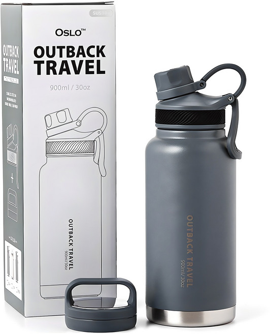 오슬로 아웃백 트래블 텀블러, 그레이, 900ml, 1개