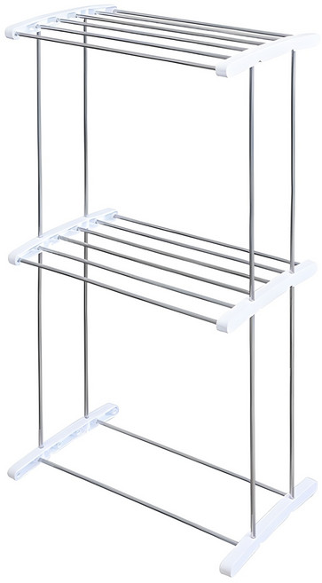 팬물산 스텐 미니 빨래 건조대 2단, 화이트