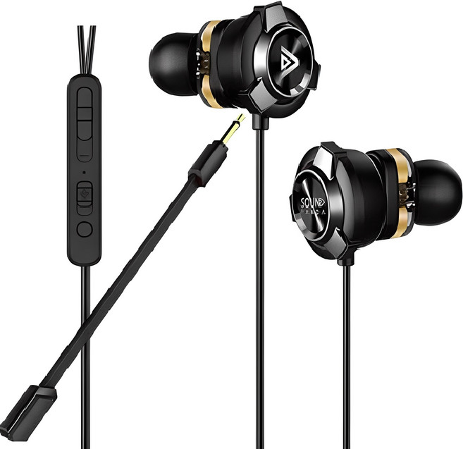 사운드판다 게이밍 유선이어폰, SPE-G9, 블랙