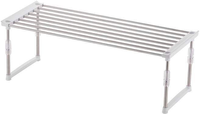 와이드 스텐 높이조절 접시정리대, 화이트, 1개