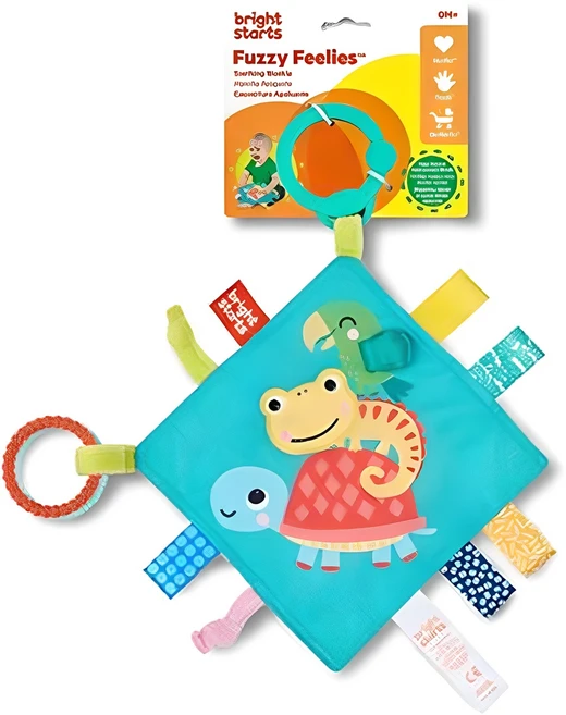 브라이트스타트 고리 애착 블랭킷 촉감각완구, 혼합색상, 1개 - 쿠팡