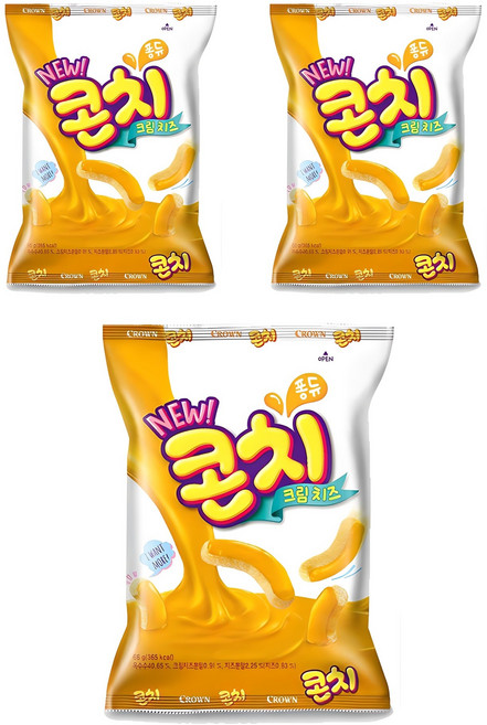크라운 콘치 치즈크림, 66g, 3개