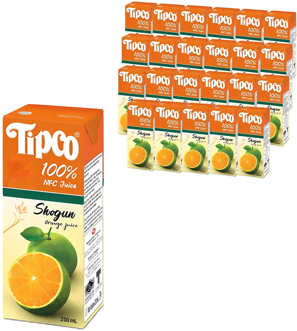 팁코 쇼군 오렌지 주스, 200ml, 24개