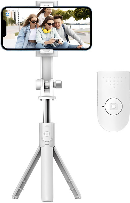 hamada 회전형 블루투스 셀카봉, PR-BSS100, 화이트, 1개