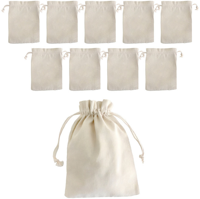 남녀공용 무지 린넨 파우치 10p