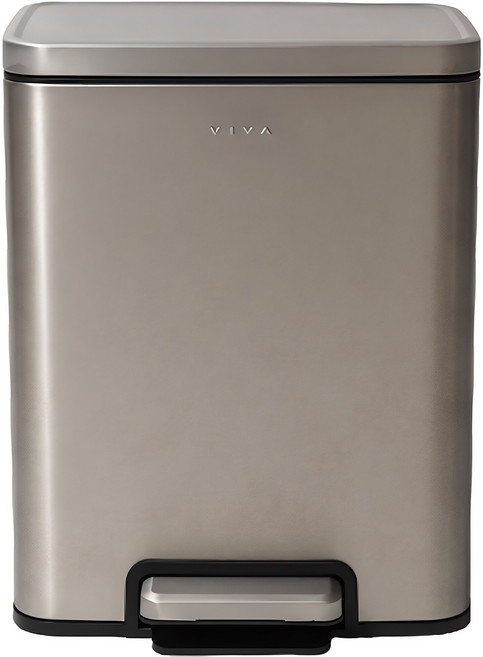 비스비바 무소음 페달 휴지통 20L, 실버