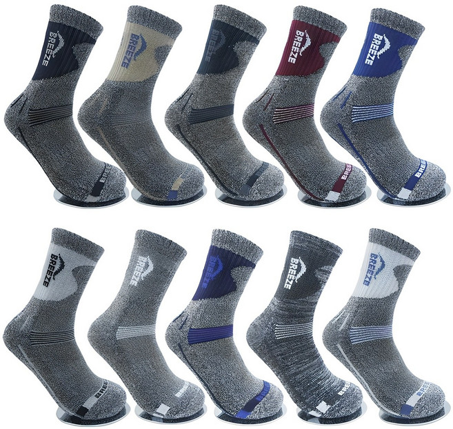 브리즈 남성용 장목 등산양말, 랜덤 발송, 10개
