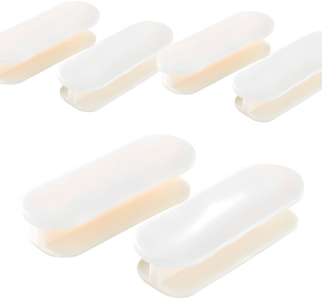 붙이는 접착식 손잡이 화이트, 6개