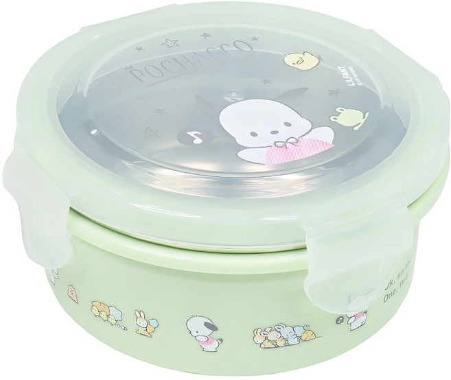 릴팡 유아용 밀폐 원형 스텐 도시락, 포차코, 1개