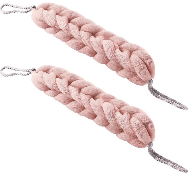 블럭마트 튼튼 롱 샤워타올, 핑크, 1개입, 2개