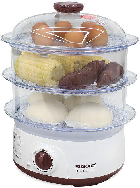 키친아트 라팔 3단 스팀 멀티찜기 베이지, WA-304FS