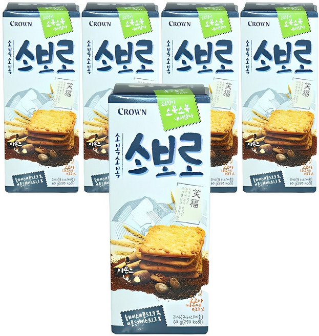크라운 소복소복 소보로 쿠키, 60g, 5개