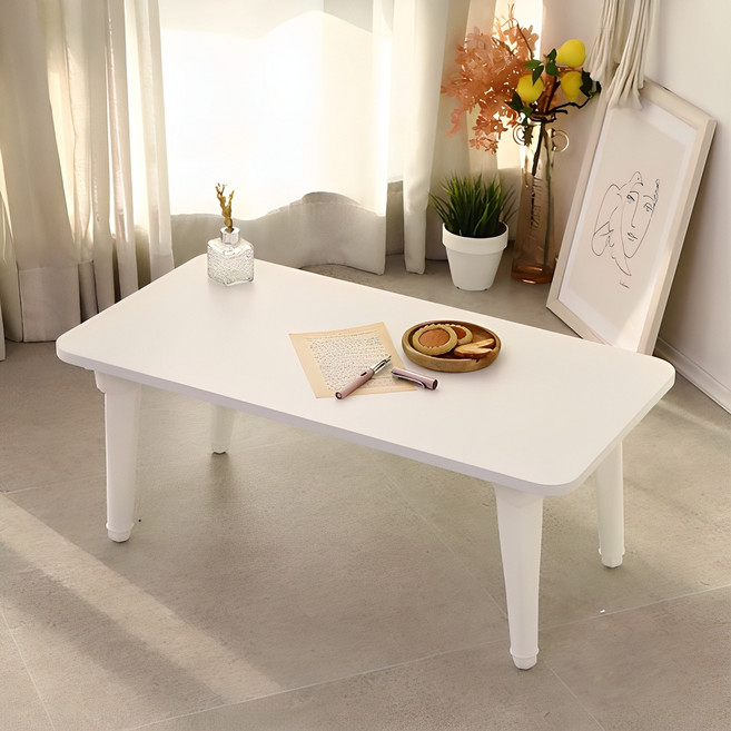 트리팜 국내제작 LPM 6단 높이조절 접이식 750 테이블, 퍼펙트화이트