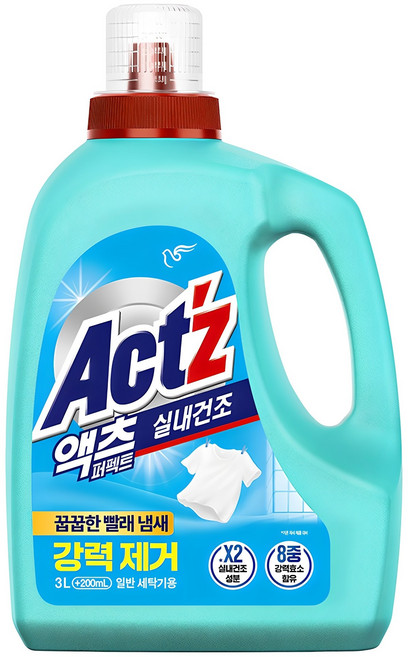 액츠 퍼펙트 실내건조 액상세제 본품, 3.2L, 1개
