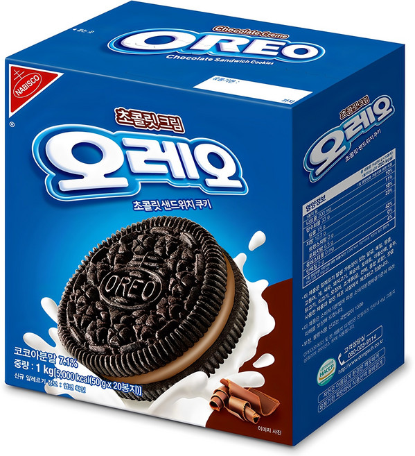 오레오 초콜릿 크림 샌드위치 쿠키, 1kg, 1개