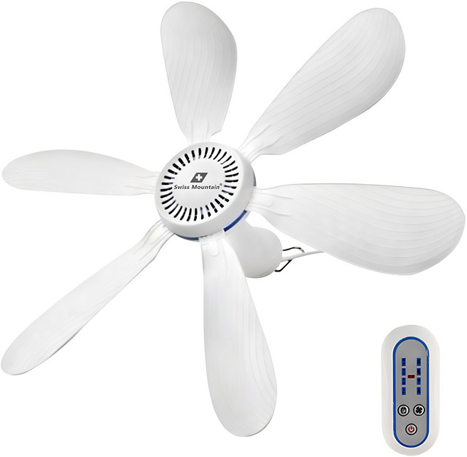 스위스마운틴 텐트 천장형 캠핑 실링팬, 화이트, 1개