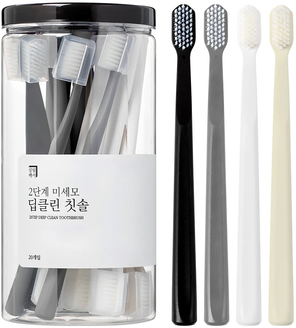 살림백서 2단계 미세모 딥클린 칫솔, 20개입, 1세트 - 쿠팡