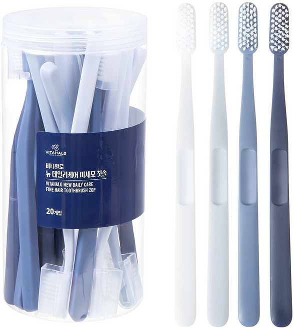 비타할로 뉴 데일리케어 미세모 칫솔, 20개입, 1개