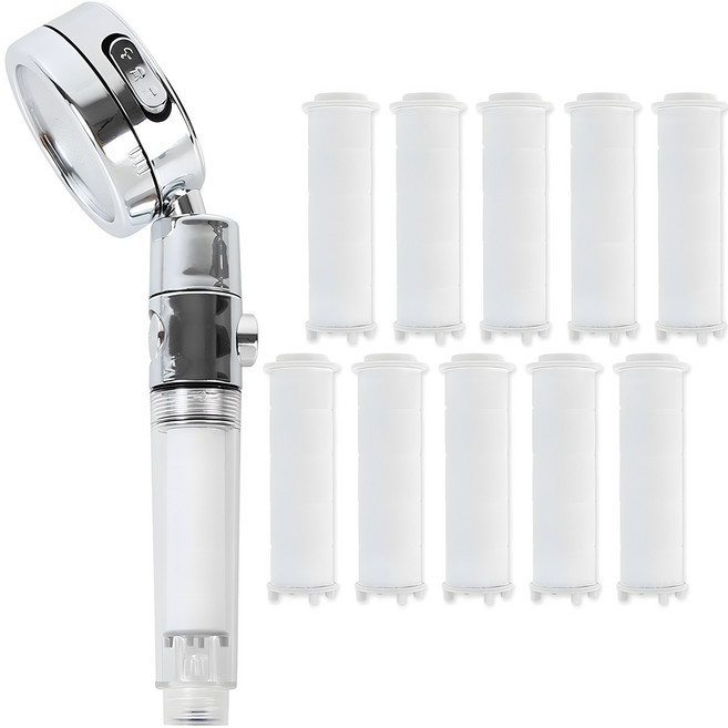 홈다움 폭풍수압 3단조절 온오프 다기능 샤워기 헤드 + 필터 10p세트, 1개