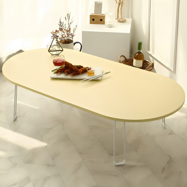 스토리퍼니쳐 국내생산 E0 LPM 7파이 지문방지 비스포크 테이블 타원, 버터옐로우