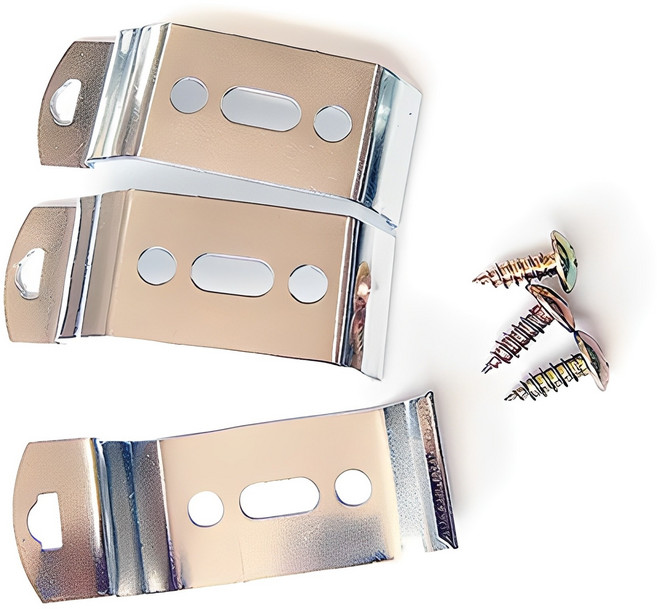끌래망스 롤스크린 스넵 브라켓 4.5 x 2 cm, 메탈실버, 3개