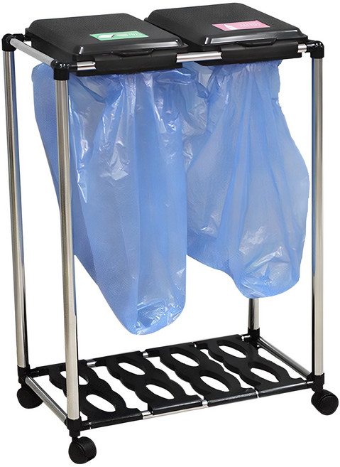 센스2030 분리수거함 1단 2p, 블랙