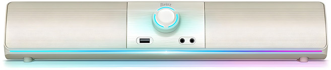 브리츠 RGB SoundBar 2채널 컴퓨터 게이밍 블루투스 겸용 사운드바 스피커, 아이보리, BZ-T1BT