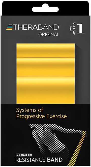 세라밴드 오리지널 탄성저항 밴드 1단계 + 운동포스터, 옐로우, 1개