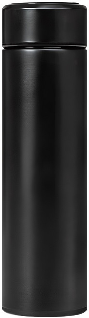 엠디디지탈 보온 보냉 온도표시 스텐 스마트 텀블러, 블랙, 500ml, 1개