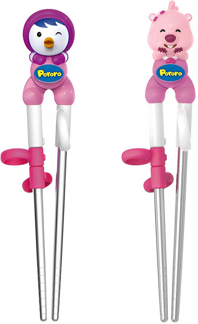 에디슨 아동용 입체 스텐 교정젓가락 2종 세트, 패티 + 루피, 1세트