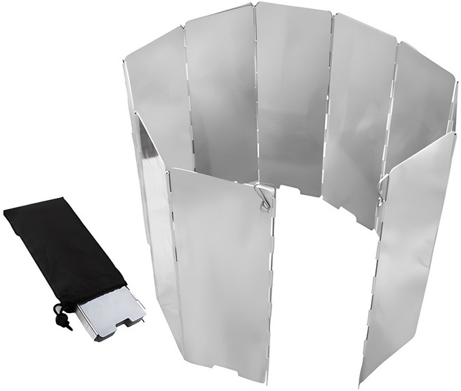 엠케이존 접이식 10단 버너 바람막이, 실버, 1개