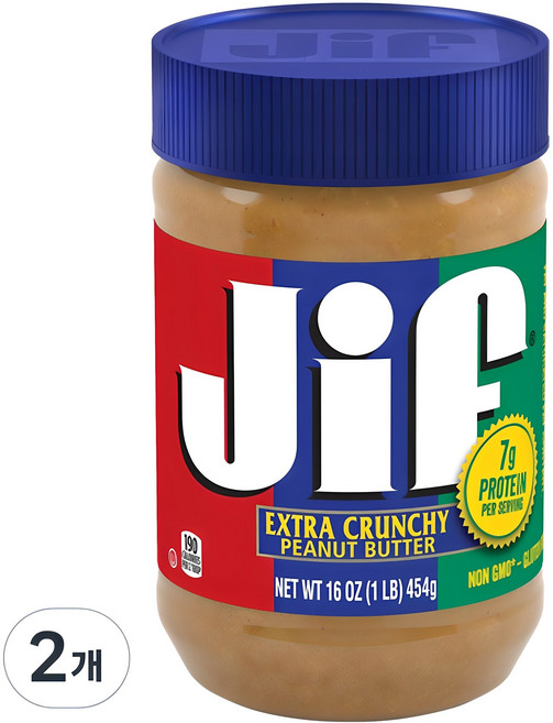 Jif 크런치 땅콩버터, 454g, 2개