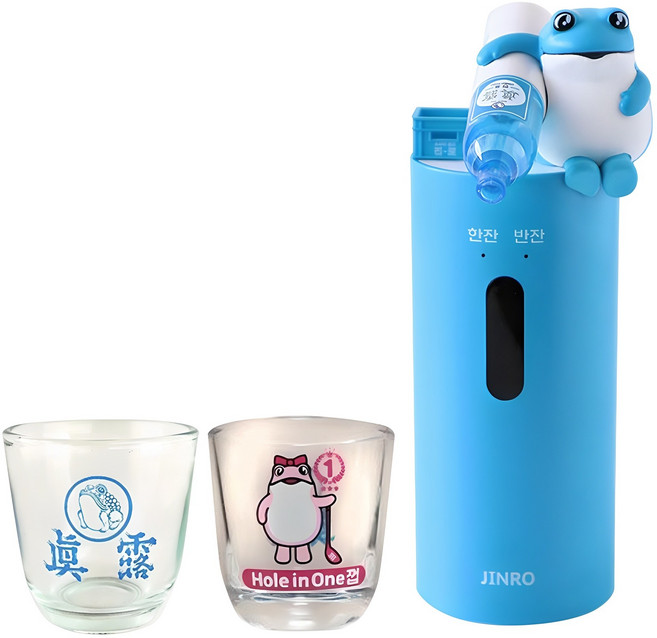 보프렌즈 진로 소주 디스펜서 + 소주잔 2p 세트, 디스펜서(혼합색상) + 소주잔(랜덤 발송), 1개