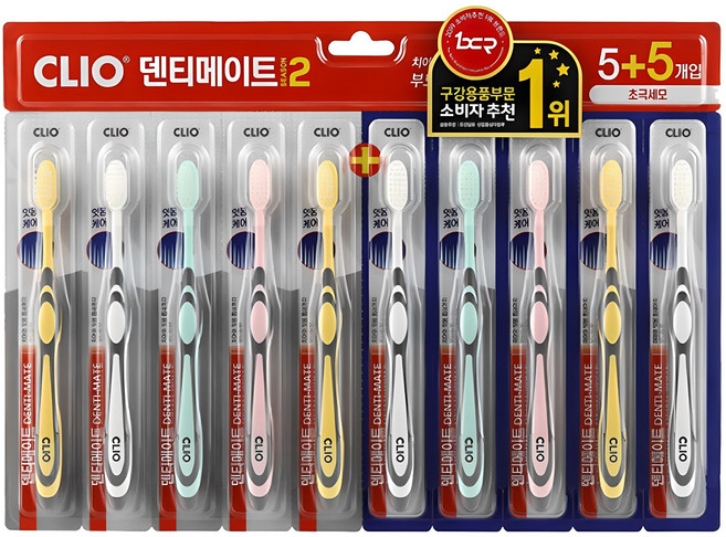 크리오 덴티메이트 시즌2 초극세모 칫솔, 10개입, 1개