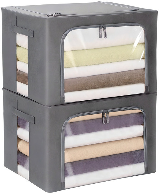 코멧 홈 프리미엄 옥스퍼드 리빙박스, 그레이, 2개